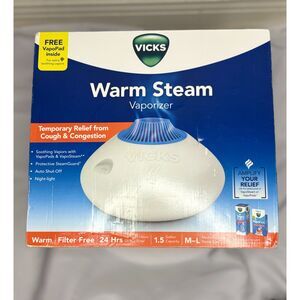 Vicks Warm Steam Vaporizer Humidifier Quiet Relief Home Bedroom Use